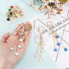 6Pcs Flower Alloy Enamel Keychains KEYC-WR00005-3