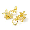 Rack Plating Brass Pave Cubic Zirconia Butterfly Ice Pick Pinch Bails KK-G464-06G-2