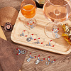 20Pcs 20 Style Cowboy Theme Alloy Wine Glass Charms with Glass Beads AJEW-BC0003-77-5