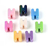 UV Plating Opaque Acrylic European Beads OACR-M027-03H-2