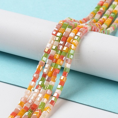 Gradient Color Electroplate Glass Bead Strands GLAA-E042-05-B03-1