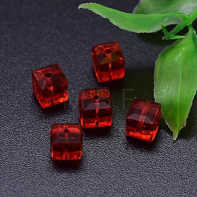 Faceted Cube Imitation Austrian Crystal Beads Strands G-M184-8x8mm-06A-B-1