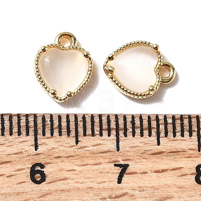 Heart Brass Charms KK-D024-02B-G-1