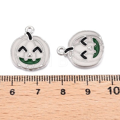 Halloween Theme Rack Plating Luminous Alloy Enamel Pendants ENAM-N056-229P-1