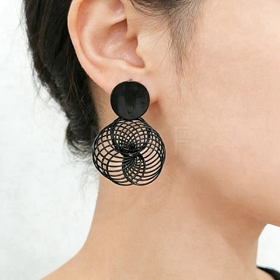 Alloy Stud Dangle Earrings WG62864-01-1