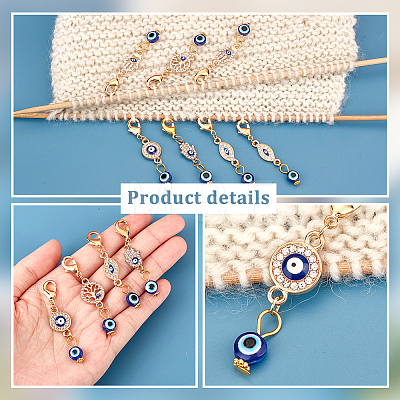 20Pcs Evil Eye Theme Pendant Decorations HJEW-PH0001-77-1