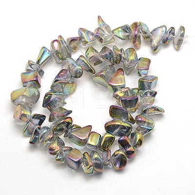 Electroplate Natural Quartz Crystal Chip Beads Strands X-G-L153-01-1