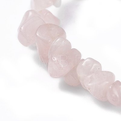Natural Rose Quartz Stretch Bracelets BJEW-G615-03-1