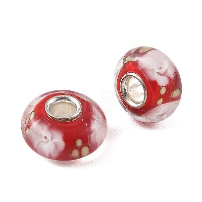 Lampwork & Brass Core European Beads LAMP-P019-01P-31-1
