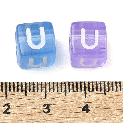 Spray Painted Transparent Acrylic Beads MACR-K365-07U-1