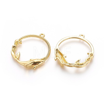 Alloy Open Back Bezel Pendants PALLOY-P180-01G-1