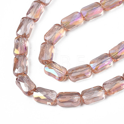 Electroplate Transparent Glass Beads Strands EGLA-N002-25-C01-1