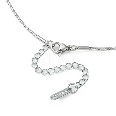 304 Stainless Steel Round Snake Chain Necklace for Men Women NJEW-YW0001-13-1