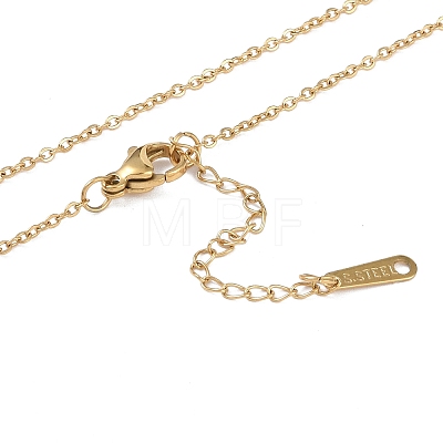 Ion Plating(IP) Initial Letter 304 Stainless Steel Pendant Necklaces NJEW-M199-01G-H-1
