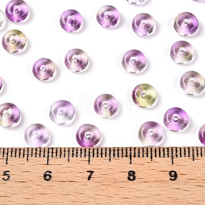 Spray Painted Transparent Glass Seed Beads SEED-T007-05G-1