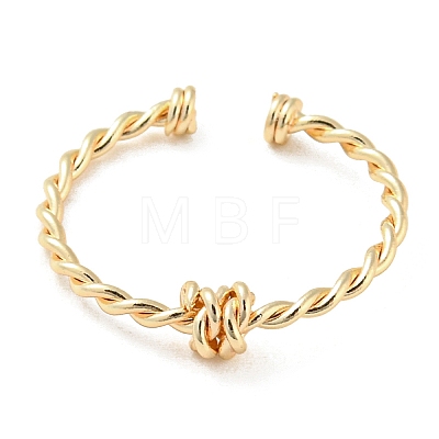 Brass Twist Knot Open Cuff Rings RJEW-K254-03G-1