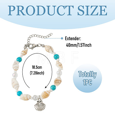 304 Stainless Steel Charm Bracelets BJEW-TA00711-1
