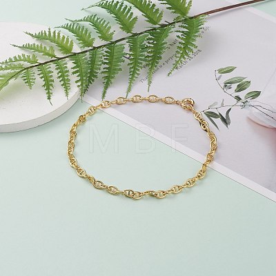 Brass Mariner Link Chain Necklaces NJEW-JN03247-1
