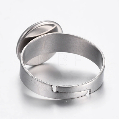 Tarnish Resistant Adjustable 304 Stainless Steel Finger Rings Components LS-STAS-G187-01P-10mm-1