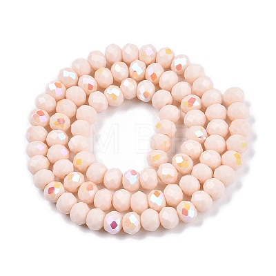 Electroplate Opaque Solid Color Glass Beads Strands EGLA-A044-P6mm-L05-1