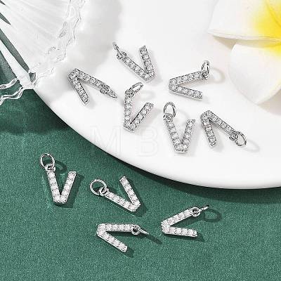 SHEGRACE Brass Micro Pave Clear Cubic Zirconia Pendants XGRQ29717-394P-V-1