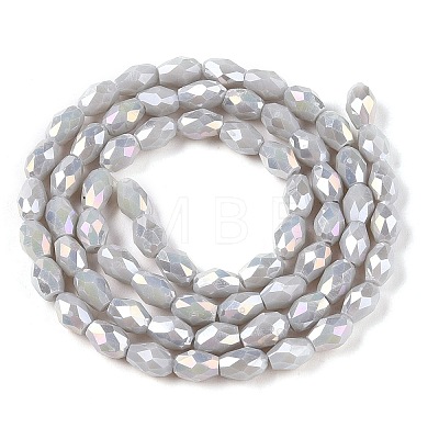 Opaque Solid Color Electroplate Glass Beads Strands EGLA-N013-P4mm-B05-1