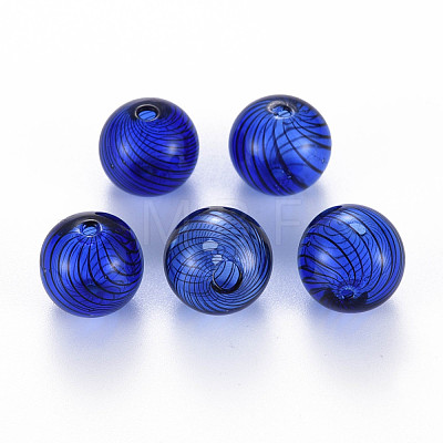 Transparent Handmade Blown Glass Globe Beads X-GLAA-T012-40C-04-1