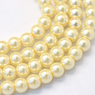 Baking Paint Pearlized Glass Pearl Round Bead Strands HY-Q003-12mm-21-1