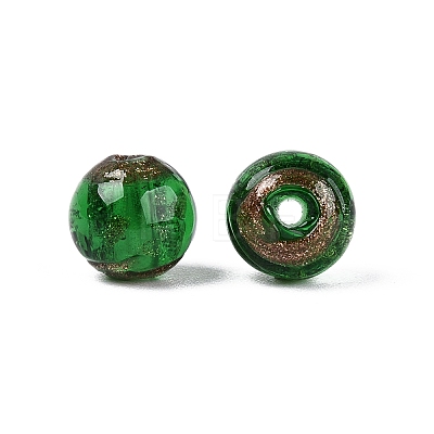 Handmade Gold Sand Lampwork Beads LAMP-N045-01A-05-1