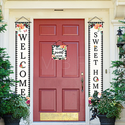 Polyester Hanging Sign for Home Office Front Door Porch Decorations HJEW-WH0023-031-1