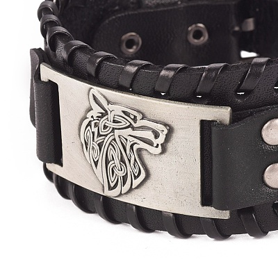 Full Grain Leather Cord Bracelets BJEW-G620-B01-1