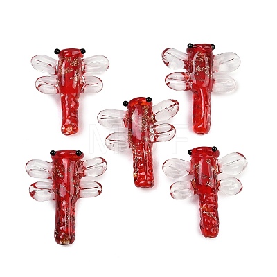 Transparent Lampwork Beads FOIL-I017-01D-1