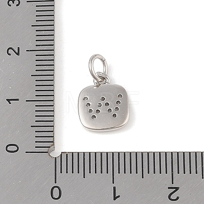 Rack Plating Brass Micro Pave CLear Cubic Zirconia Charms KK-E110-14P-W-1