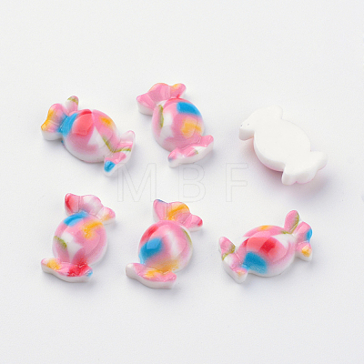 Spray Painted Resin Cabochons CRES-Q190-04-1
