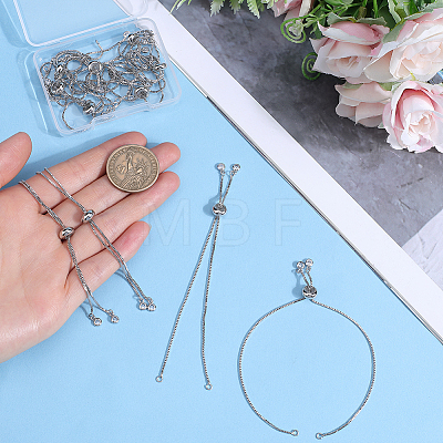 32Pcs Rack Plating Adjustable Brass Slider Bracelet Making KK-SP0001-78P-1