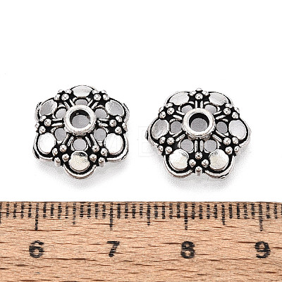 Tibetan Style Alloy Bead Caps TIBEB-T004-20AS-1