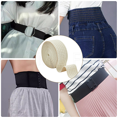 5 Yards Flat Polyester Elastic Wide Band OCOR-WH0090-052B-1