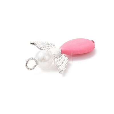 Acrylic & Alloy Wing Pendants PALLOY-JF04722-1
