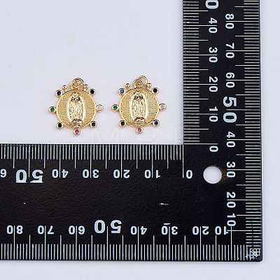 10Pcs Rack Plating Brass Micro Pave Cubic Zirconia Pendants KK-SZ0001-81-1