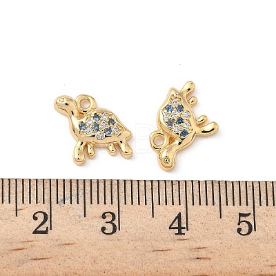 Brass Micro Pave Cubic Zirconia Charms KK-C099-01G-G-1