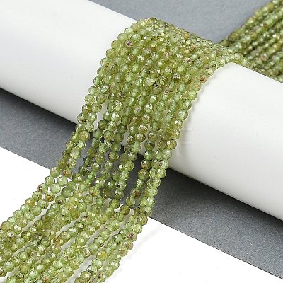 Natural Peridot Beads Strands G-F509-12-3mm-1