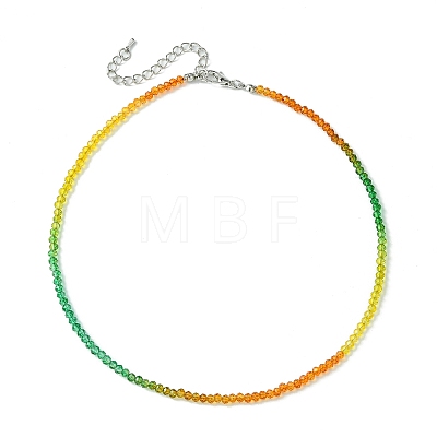 Faceted Rondelle Glass Beaded Necklace for Women NJEW-M208-01A-1