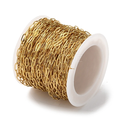 304 Stainless Steel Paperclip Chains CHS-R020-06G-02-1
