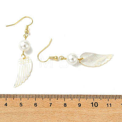Natural White Shell Dangle Earrings EJEW-JE07204-1