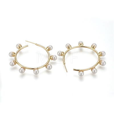 Brass Stud Earrings EJEW-Z004-02G-1
