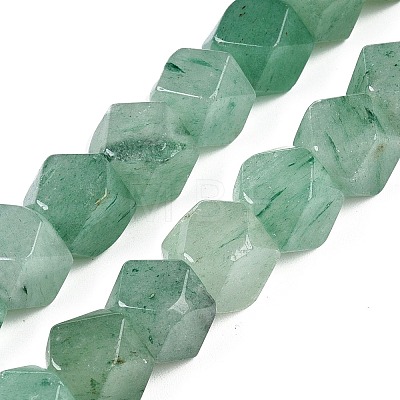 Natural Green Aventurine Star Cut Round Beads Strands G-T138-38-1