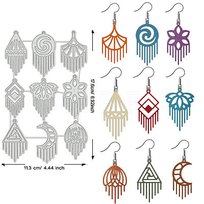 Tassel Earring Theme Carbon Steel Cutting Dies Stencils DIY-WH0309-1948-1