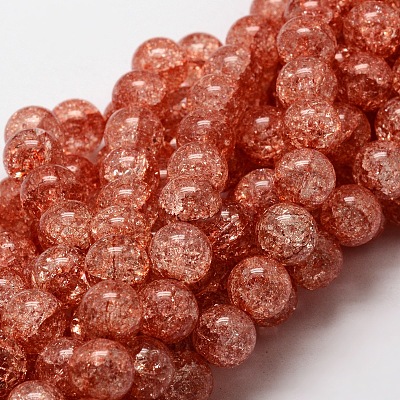 Crackle Glass Round Beads Strands X-CCG-E001-8mm-06-1