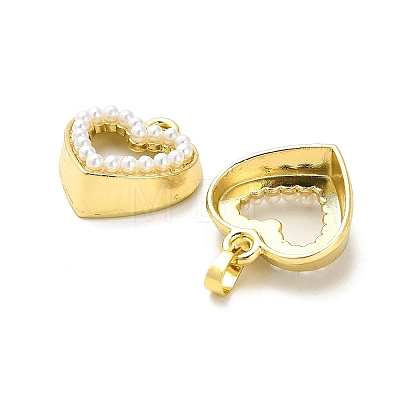 Rack Plating Brass with Plastic Pearl Pendants KK-L210-009G-1
