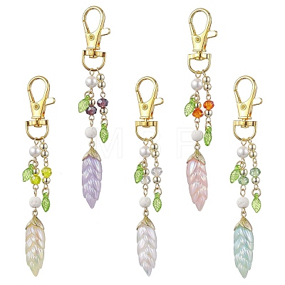 Leaf Resin Pendant Decoration HJEW-JM02022-1